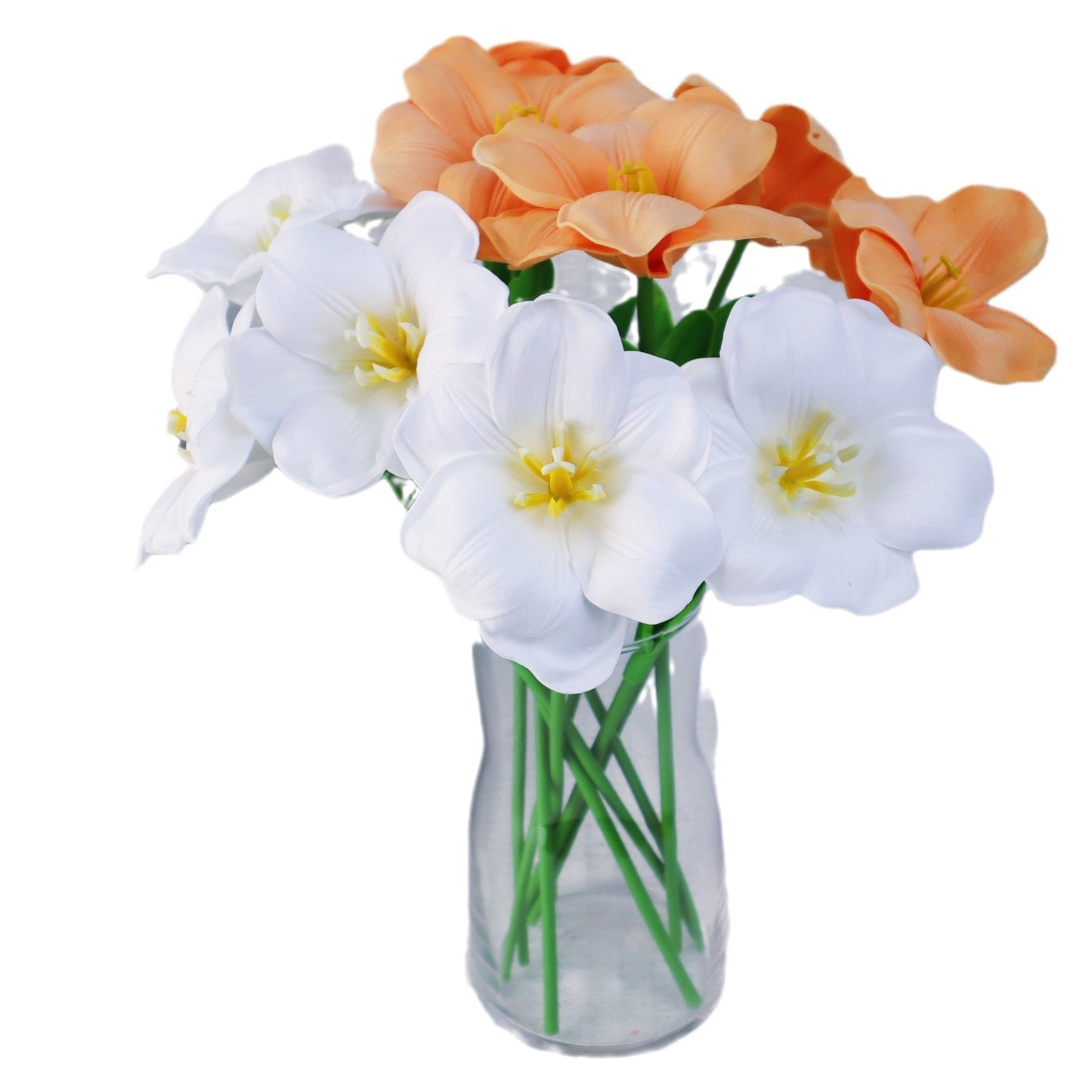 PU Open Tulip Artificial Flower Wedding Home Flower Decoration Large Petal Blooming Flip Tulip Soft