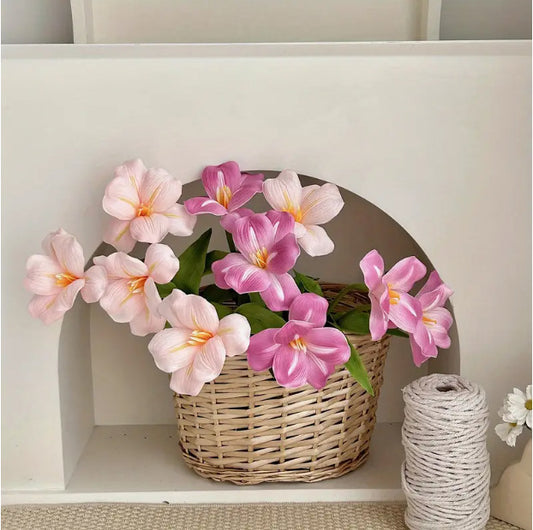 PU Open Tulip Artificial Flower Wedding Home Flower Decoration Large Petal Blooming Flip Tulip Soft